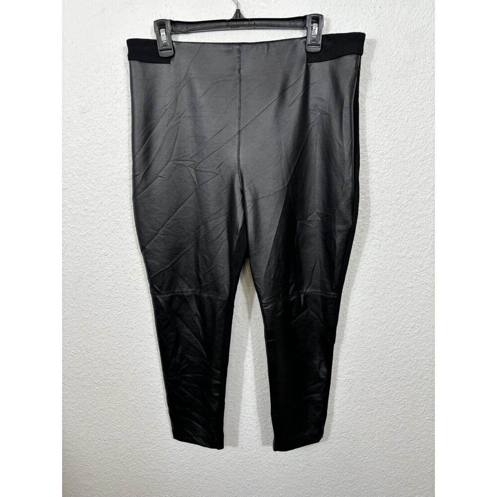 Betabrand Leggings Moto Womens Petite PXL Black Polyester Blend‎ Faux Leather
